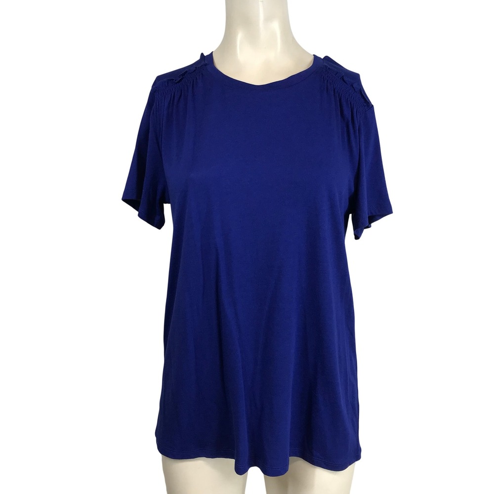 LOFT Outlet Royal Blue Short Sleeve Crew Neck T Shirt Top Size M